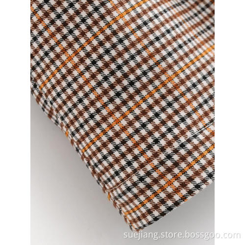 V-neck Plaid Casual Cute Student Long-Sleeved Dress